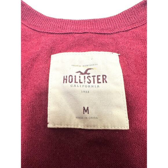 Y2K Hollister Burgundy Button-Up Cardigan With Pockets Size Medium - Picture 10 of 12